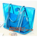 Large Clear Tote Bags PVC Beach Lash Package Tote Shoulder Bag with Interior Pocket, beach lash package tote